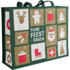 Tas shopper fijne feestdagen tegels 45x15x36cm p/st