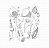 Stamp fantasie bloemen a6 93x110mm p/st