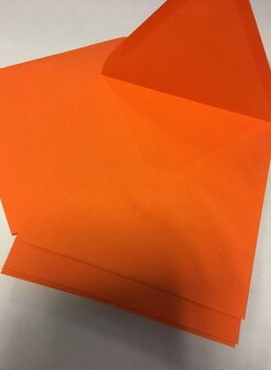 Envelop oranje 14x14cm p/10st