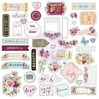 Ephemera &amp; Stickers misty Rose p/set
