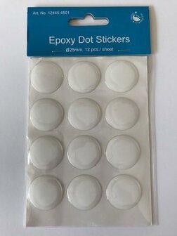 Epoxy DOT Stickers rond 25mm p/12st