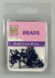 Brads donkerblauw 3mm p/40st