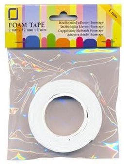 Foam tape dubbelzijdig 1mm p/2mtr