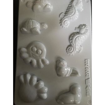 Gietvorm 3D zeedieren p/st zeep klei 