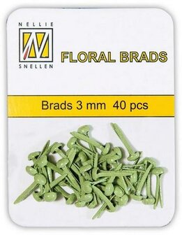 Brads groen 3mm p/40st glitter