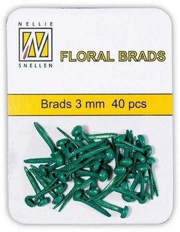 Brads groen 3mm p/40st glitter