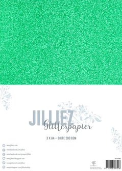 Glitterpapier donkergroen A4 p/3vel 