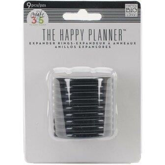 Happy Planner Discs met hart in het midden 4.44 cm inhoud 9 stuks zwart
