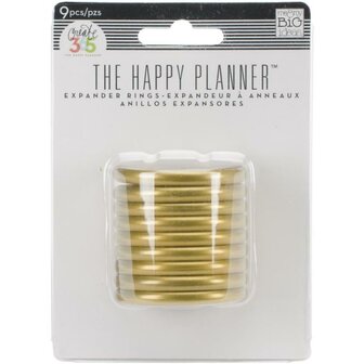 Happy Planner Discs met hart in het midden 4.44 cm inhoud 9 stuks goud