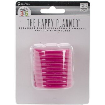 Happy Planner Discs met hart in het midden 4.44 cm inhoud 9 stuks roze