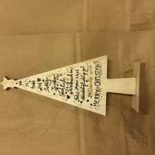Houten kerstboom tekst onbehandeld 15cm p/st