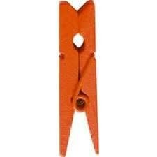 Knijper 2.5cm p/24st oranje hout