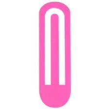 Paperclip fuchsia 1.8x6cm p/10st houten 