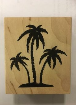 Stempel 3 palmbomen 5.5x5cm p/st hout
