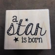 Stempel a star is born 5x4.5cm p/st hout