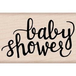 Stempel baby shower 7.5x5cm p/st hout