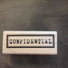 Stempel Confidential 5.6x2.4cm p/st hout