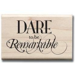 Stempel Dare to be  6.3x3.8cm p/st hout