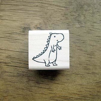 Stempel dinosaurus 3x3cm p/st hout