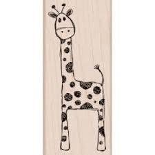 Stempel giraffe extra lang 3.17x9.52cm p/st hout