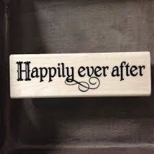 Stempel Happily ever after 10x3cm p/st hout