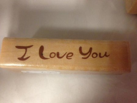 Stempel I love you p/st hout
