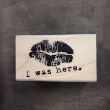 Stempel I was here p/st hout