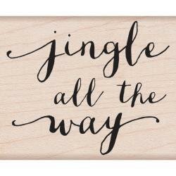Stempel jingle all the way 5.1x8.26cm p/st hout