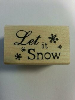 Stempel let it snow3.1x2.2cm p/st hout