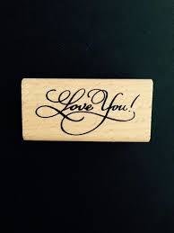 Stempel love you! Sierlijke letters p/st hout
