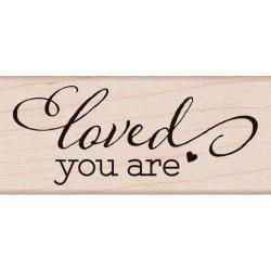 Stempel loved you are 7.6x7.6cm p/st hout