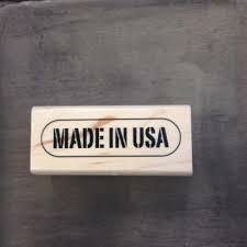 Stempel Made in USA 5.7x2.4cm p/st hout
