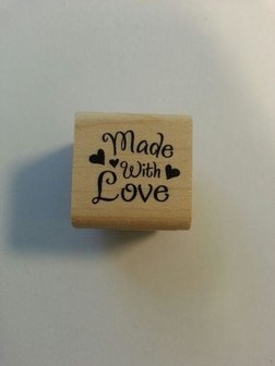 Stempel Made with love 2.5x2.5cm p/st hout