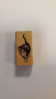 Stempel poes rechtop staand p/st hout