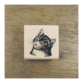 Stempel poezen kop p/st hout