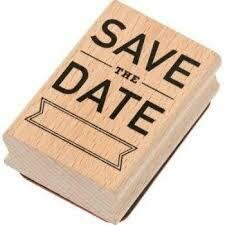 Stempel Save the date 6x4cm p/st hout