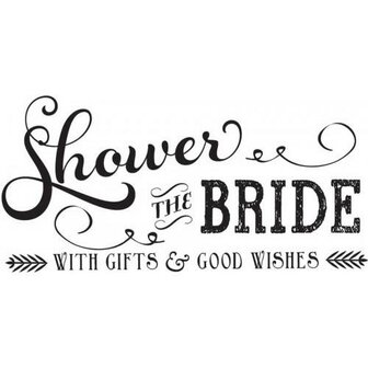 Stempel Shower the bride 10x5 p/st hout