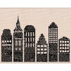 Stempel Skyline 11.4x14.6cm p/st hout