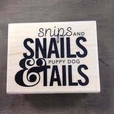 Stempel Snips and snails 5x6.3cm p/st hout