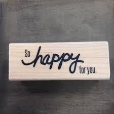 Stempel So happy for you p/st hout