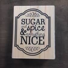 Stempel Sugar en spice 6.3x5 p/st hout