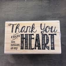 Stempel Thank you from heart 6.3x3.8cm p/st hout