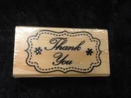 Stempel thank you in kader 6.5x3.5cm p/st hout