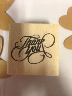 Stempel thank you vierkant p/st hout