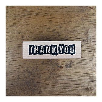 Stempel thank you vintage p/st hout
