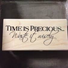Stempel Time is precious 10x5cm p/st hout