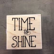 Stempel Time to shine 5x5cm p/st hout 