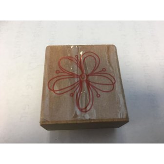 Stempel vierkant bloem prints p/st hout