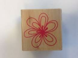 Stempel vierkant bloem p/st hout