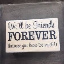 Stempel We ll be friends forever 8x5cm p/st hout